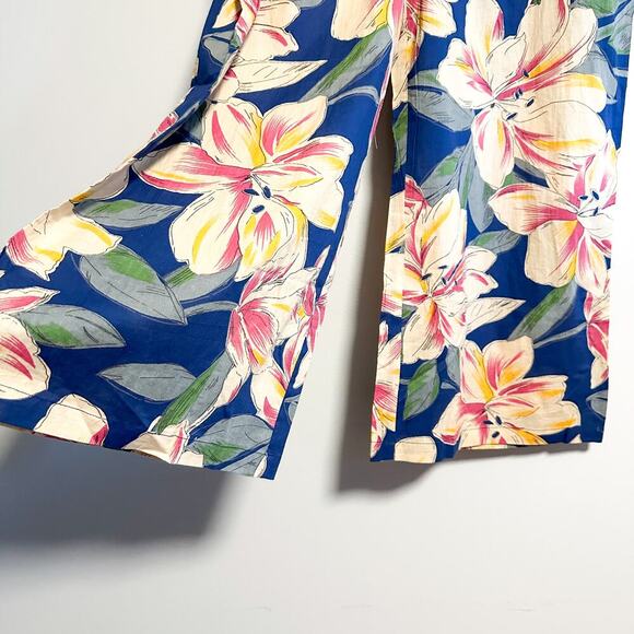 Jisora Large Floral Tropical Pull-On Wide Leg Pants Size XL - Picture 7 of 10